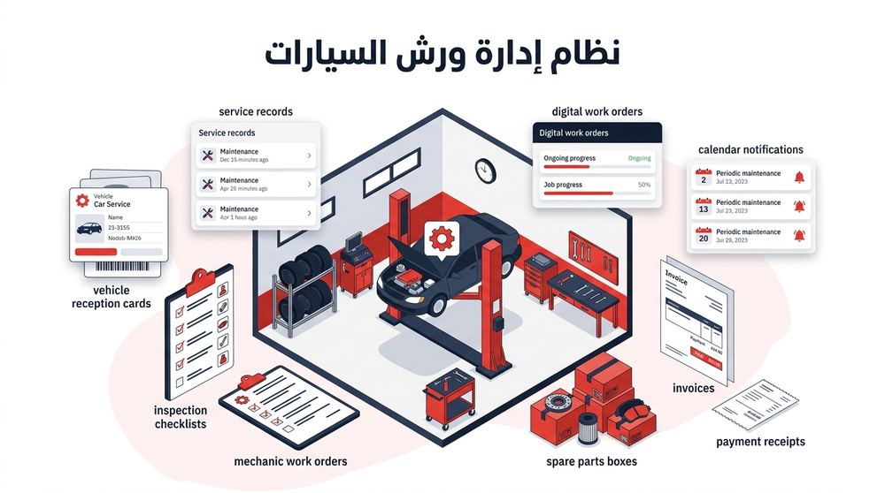نظام إدارة ورش السيارات